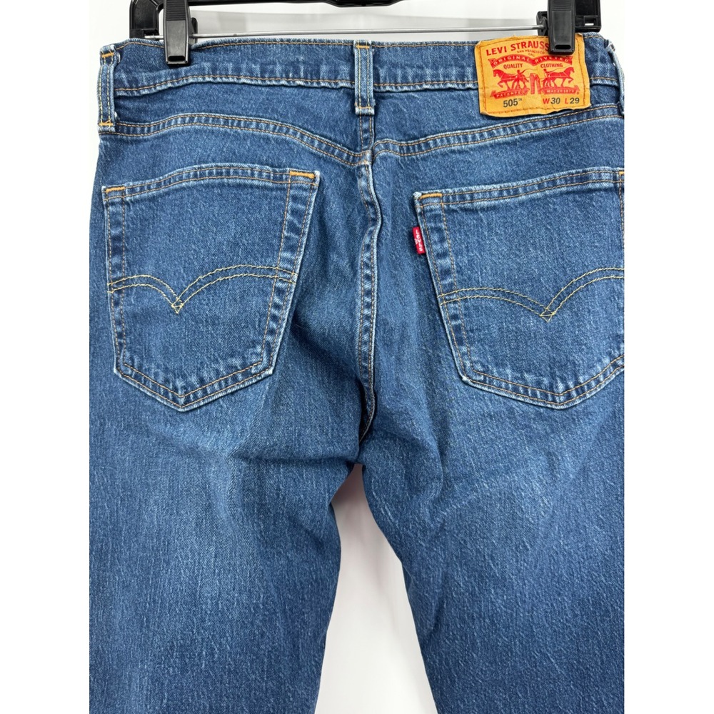 Levi 505 Regular Fit Straight Leg Jeans Mens W30 L29 Blue Denim 00505-3172 - Picture 3 of 12